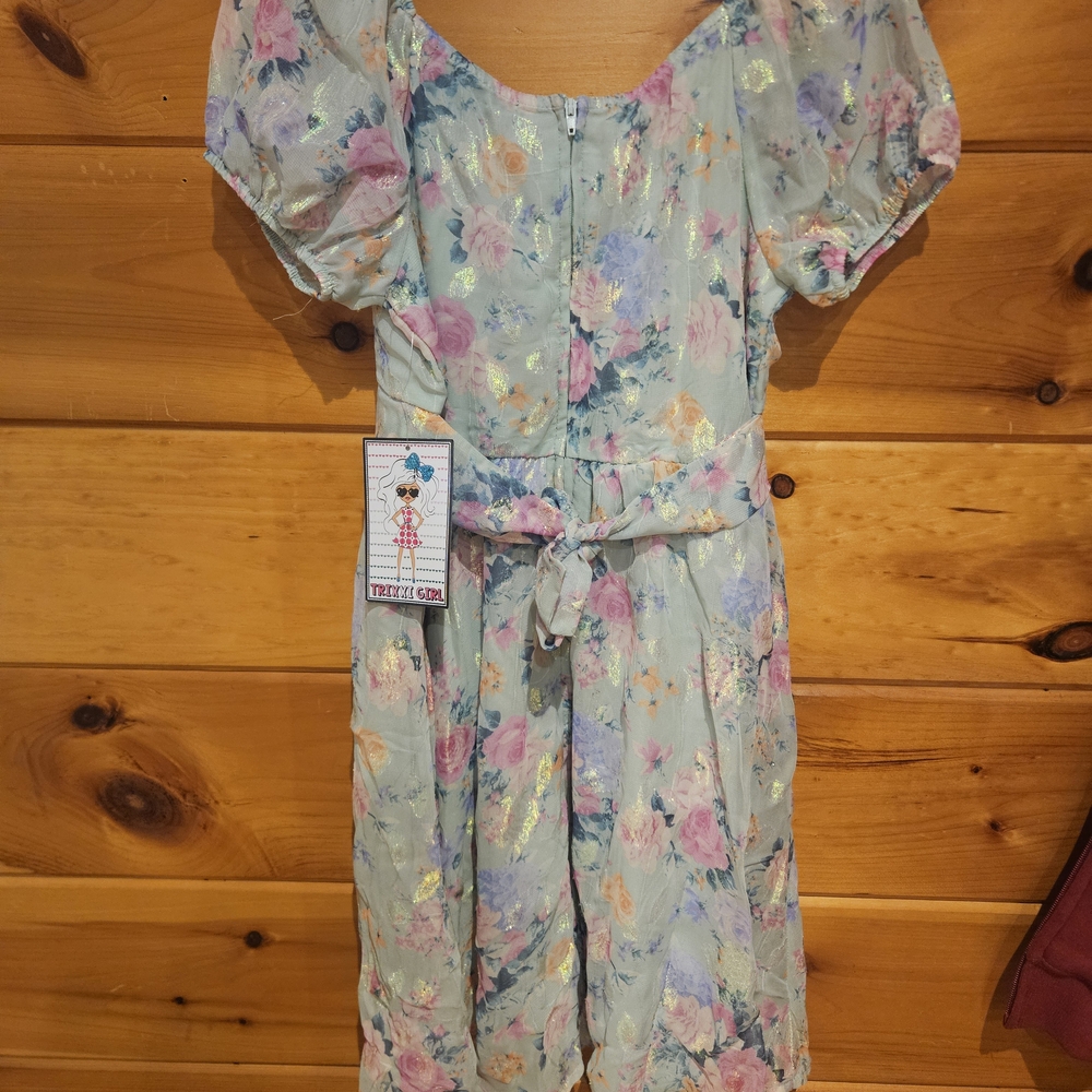 Trixxi Kids Dress in Blue and Pink Floral - Picture 2 of 5